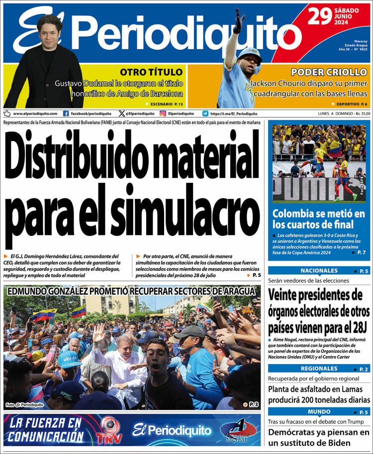 Titulares de la prensa nacional para este 29 de junio