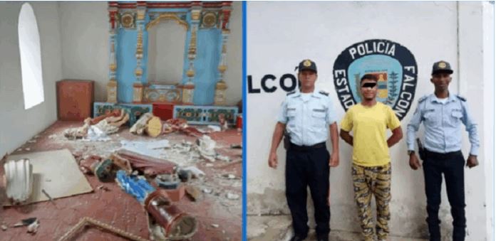 MP imputó a hombre que destruyó imágenes religiosas en iglesia y capillas de la sierra falconiana
