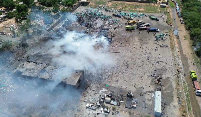 El momento exacto de la explosión en la zona industrial