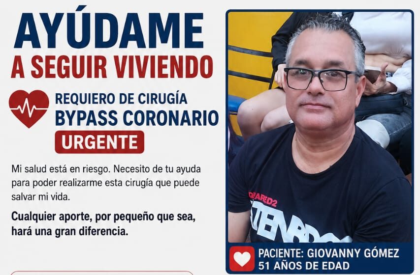 Giovanny Gómez requiere realizarse un Bypass Coronario de manera inmediata: Pide ayuda económica