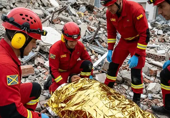 Rescatistas de España logran salvar adulta mayor tras 72 horas bajo en los escombros