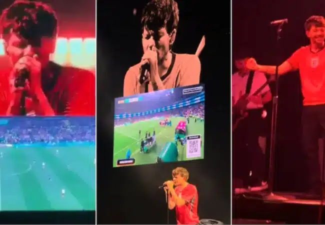 Louis Tomlinson sorprende a sus fans: Proyecta el Inglaterra vs. México en pleno concierto