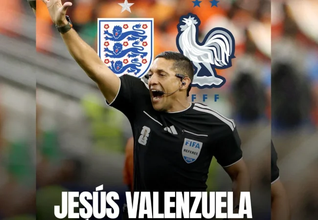 El venezolano Jesús Valenzuela pitará el Inglaterra-Francia