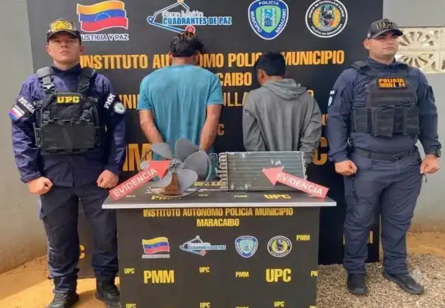 Desmantelan banda dedicada al hurto de comercios en Maracaibo: Polimaracaibo capturó a dos implicados