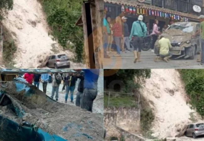 Derrumbe en La Colonia Tovar sepultó tres vehículos en zona comercial : No se reportan víctimas